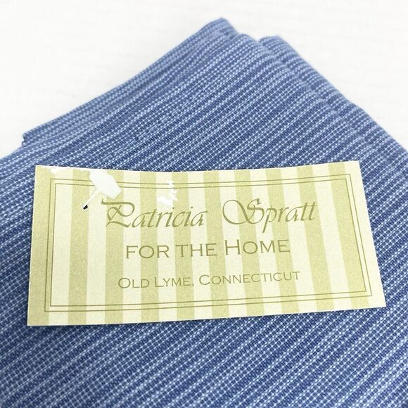 Patricia Spratt For The Home Set of 4 Blue Striped Cloth Dinner Napkins Cotton - Picture 3 of 4